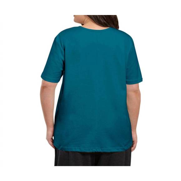 NEW ON THE PLUS SIDE jersey u-neck short sleeve tee - plus in deep sea - Picture 2 of 2